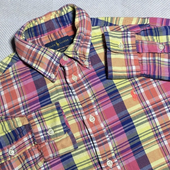 Ralph Lauren Indian Madras Plaid Relaxed Fit Button Down Shirt Men's Size Medium - Picture 1 of 11